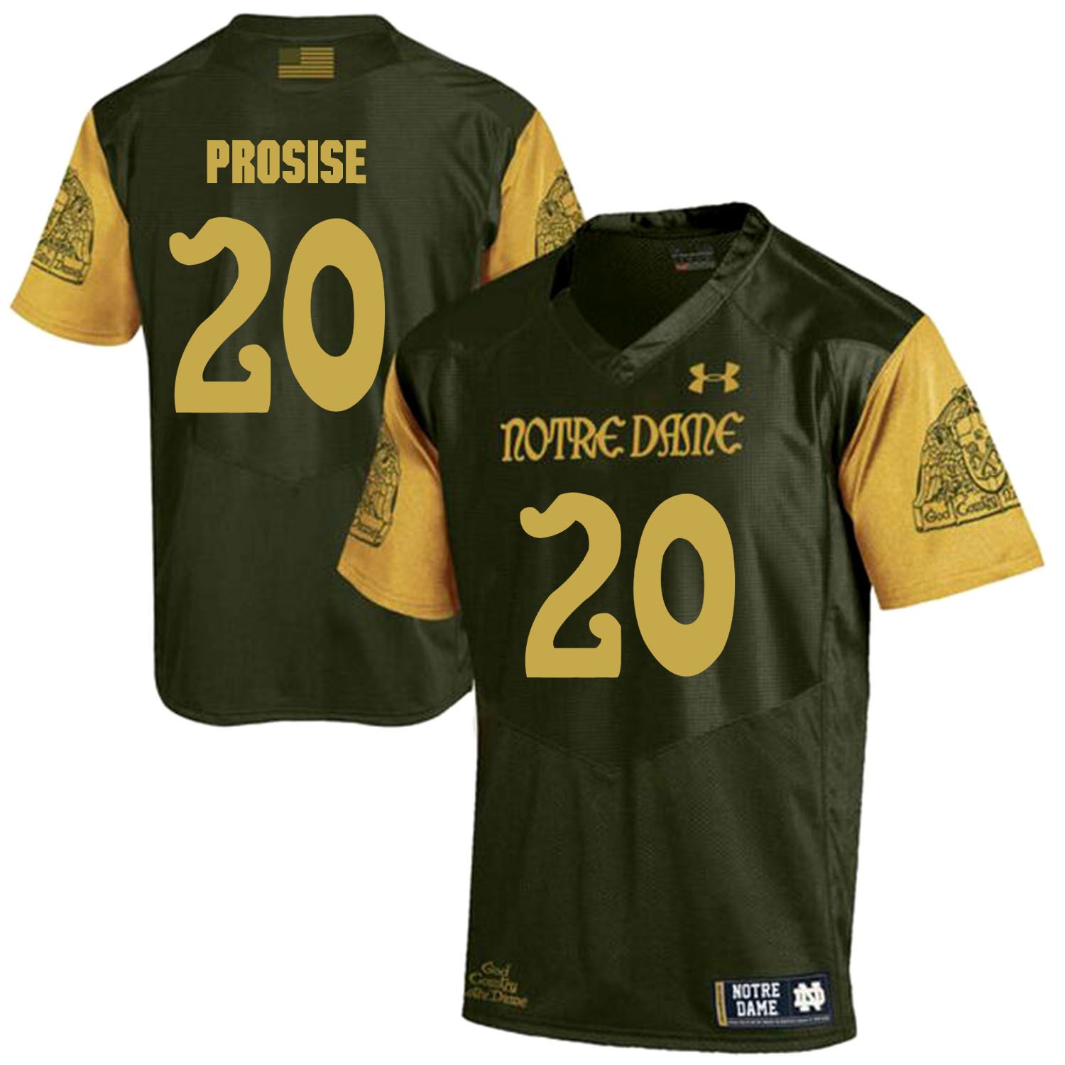 Men Norte Dame Fighting Irish #20 Prosise Green Customized NCAA Jerseys